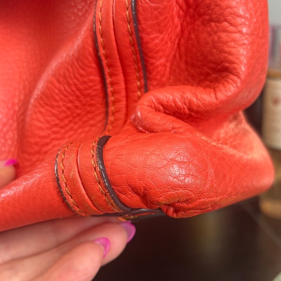 MCM Vintage Y2K Coral/Tangerine Leather 2-Way Satchel - Picture 4 of 16